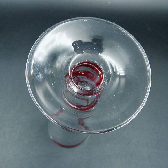 Pier 1 Imports SWIRLINE Red Tall Pilsner Beer Glasses Barware Mouth Blown 10 In - Picture 5 of 5